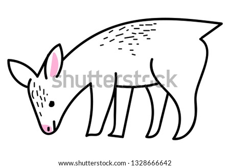 Vector cute animal. vector goat. Friendship day, easter, birthday, children's or teenager party