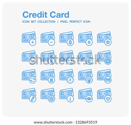 Credit Card Icons Set. UI Pixel Perfect Well-crafted Vector Thin Line Icons. The illustrations are a vector.