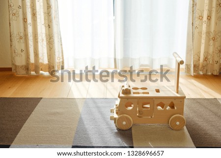 toy car child living room wood cart