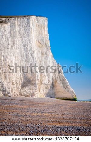 Famous Seven Sisters White Cliffs at the coast of Sussex England  - travel photography