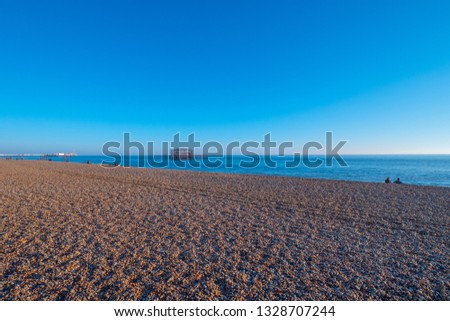 Beautiful Brighton beach is a popular place in summer - travel photography