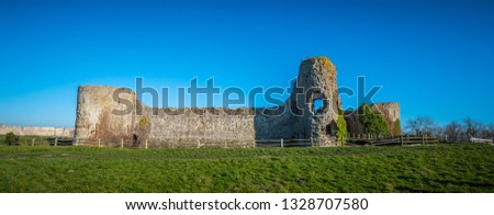 Pevensey Castle in Sussex ruins of medieval castle  - travel photography