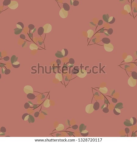 seamless pattern with leaves eucalyptus vector illustration