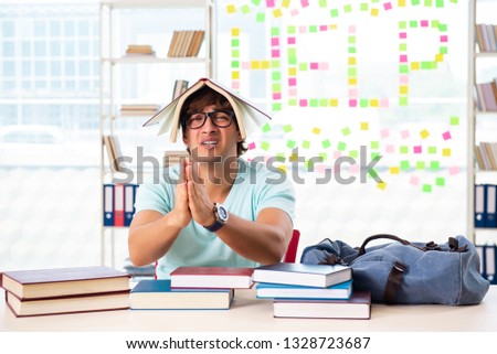 Student preparing for university exams