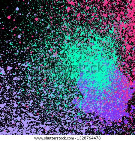 Neon explosion paint splatter artistic template design. Colorful ink texture splash in black background vector. Trendy creative abstract design for Report Catalog Brochure Flyer Poster Banner