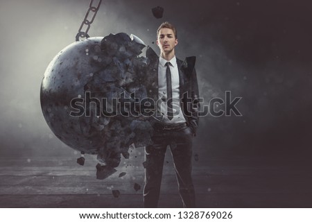 Businessman is steadfast Royalty-Free Stock Photo #1328769026