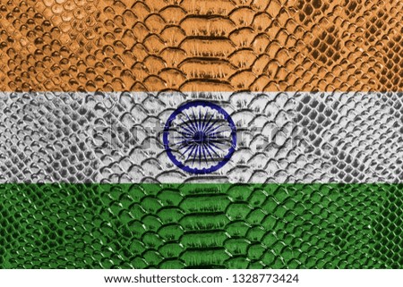 Flag of india on reptile skin
