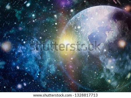 Milky way galaxy with stars and space . New large panoramic looking into deep space. Dark night sky full of stars. The nebula in outer space. Secrets of deep space.