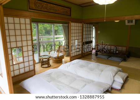 Ryokan traditional Japanese accommodation Royalty-Free Stock Photo #1328887955