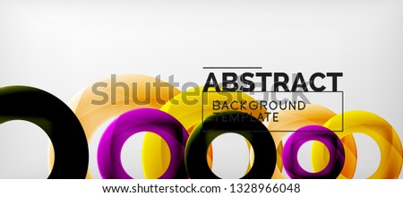 Colorful vector rings geometric abstract background, modern geometric pattern design. Business or technology presentation design template, brochure or flyer pattern, or geometric web banner, minimal