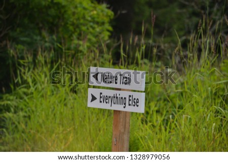 Sign showing directions in a simple way. 