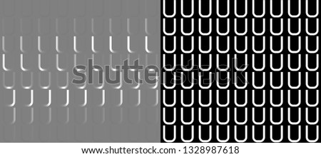 Capital metallic letter U isolated on transparent background in soft light. Simple font. Frame animation. Vertical bar of light passes in front of the symbol. Light reflection. 3D rendering