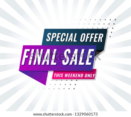 Super Sale, Mega. this weekend special offer banner. Vector illustration. Royalty-Free Stock Photo #1329060173