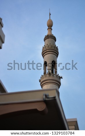 Mosque minarets with elegant, creamy and minimalist designs - architectural photography - image