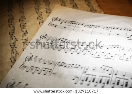 Music sheets, closeup