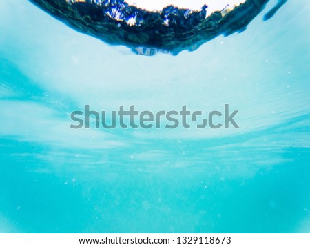 abstract blur, Blue sea waves from underwater background, light shining through