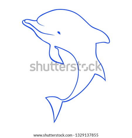 Simple contour dolphin logo.