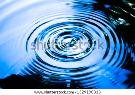water drop on water surface.