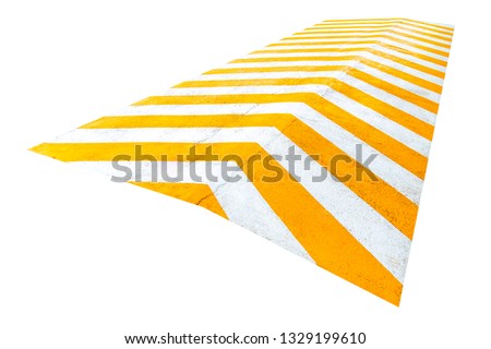 Asphalt road background with white- Yellow chevron seamless pattern sign for warning. 