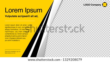 Minimalist graphic design layout template for advertising, creative business concept, modern diagonal abstract background Geometric element. Yellow and Black with Transparency theme, Vector illustration