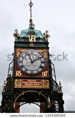 A picture of the Eastgate Clock in Chester