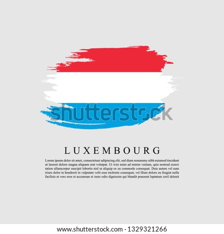 Flag of Luxembourg with brush stroke effect and information text poster vector illustration