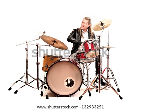 musician playing drums Royalty-Free Stock Photo #132933251