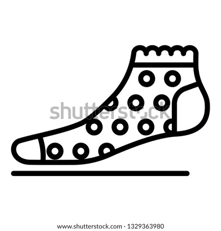 Female sock icon. Outline female sock icon for web design isolated on white background