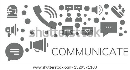 communicate icon set. 11 filled communicate icons.  Simple modern icons about  - Call center, Call, Megaphone, Chat, Audio, Phone call