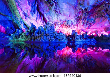 bright, colorful, colorful caves China