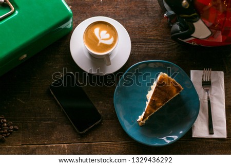 Barista coffee and cake breakfast