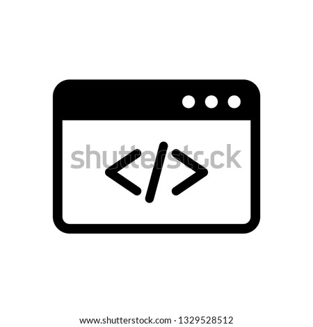 Code icon, php symbol vector. 