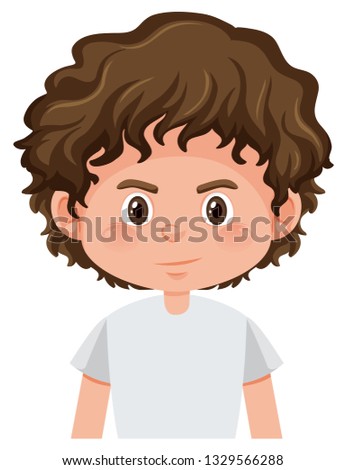 A curly hair boy character illustration