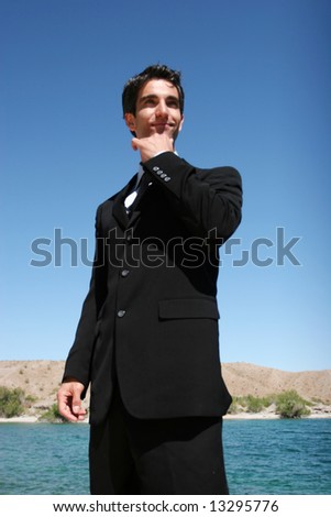 Successful businessman showing confidence