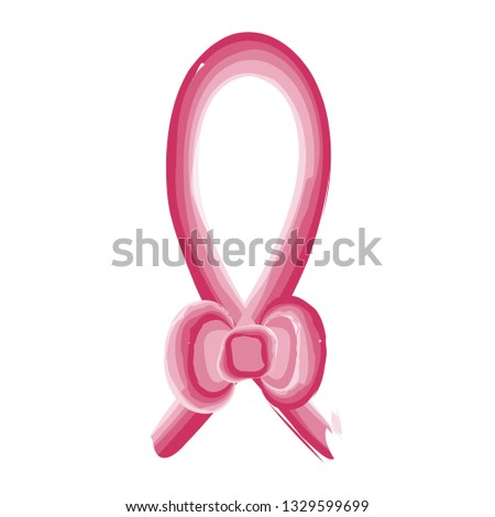 Watercolor breast cancer symbol. Vector illustration design
