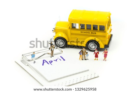 Miniature people : Student and friends using for concept of Children book day