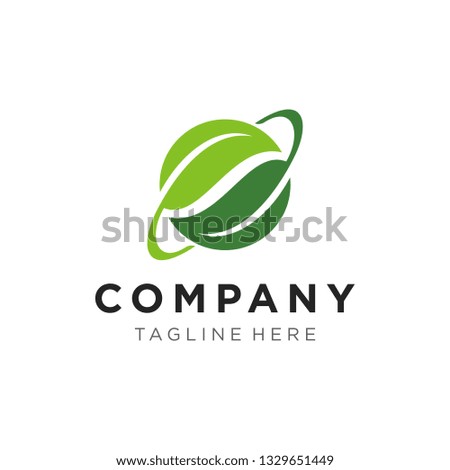 Green planet logo template