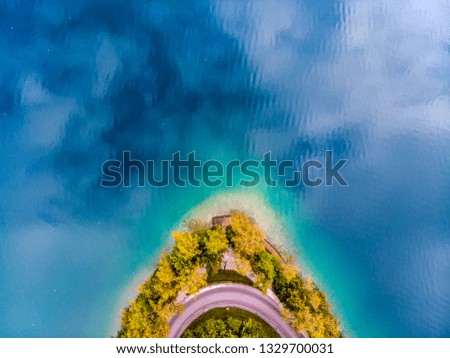 Amazing View On Bled Lake, Slovenia, Europe. Aerial view