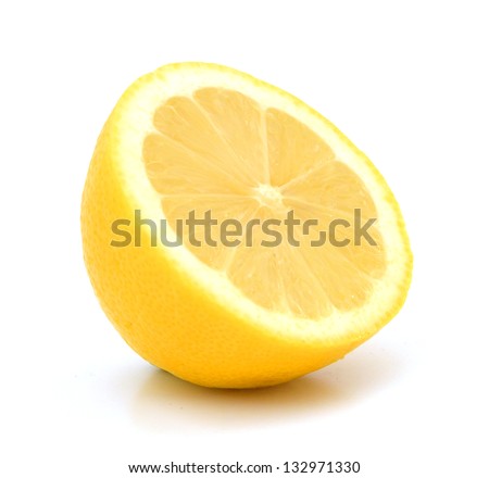 Juicy half of a lemon on a white background Royalty-Free Stock Photo #132971330