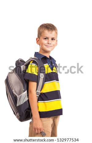 Cute boy smiling isolated on a white background