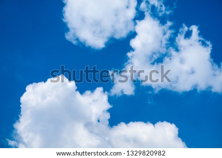 white heap cloud sunshine in tropical  blue sky soft cloud background