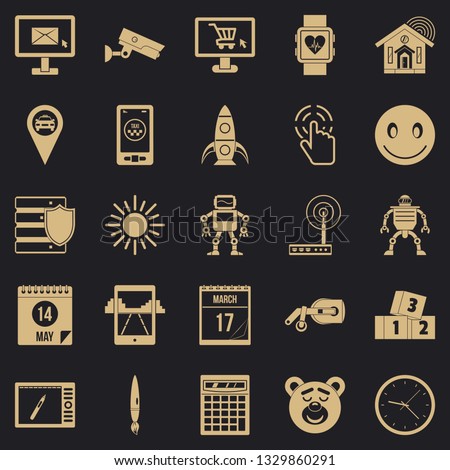 Hardware icons set. Simple set of 25 hardware icons for web for any design