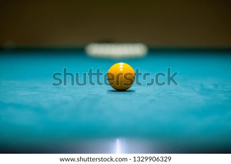 placement of balls on a billiard table, preparation for a strike. Billiards club