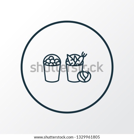 Harvest icon line symbol. Premium quality isolated basket element in trendy style.