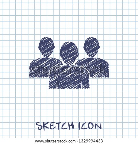 Team sketch. People group vector illustration 