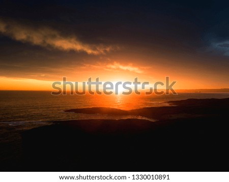 Dramatic ocean sunset Norway