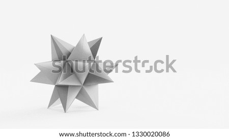 origami star no colored 3D illustration