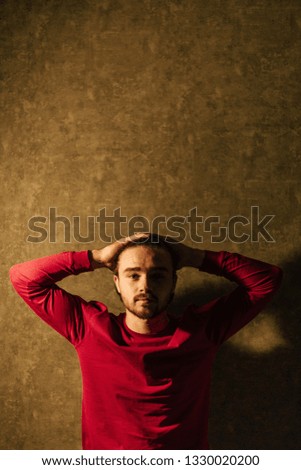 Picture of a man with rised hands