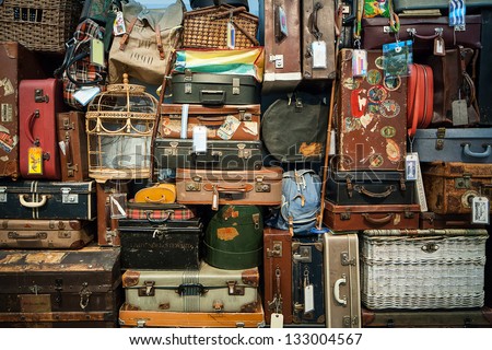 Many travel bags Royalty-Free Stock Photo #133004567
