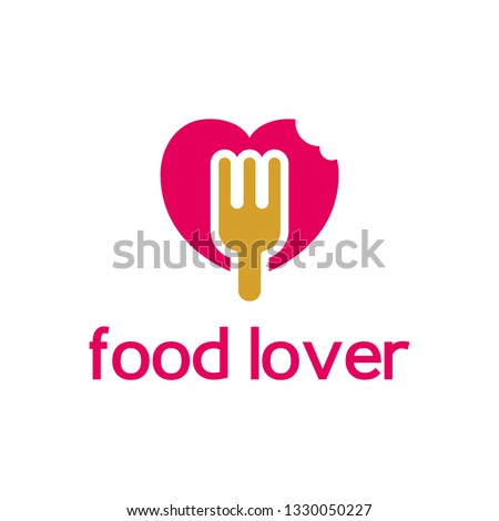 Love food with spoon or fork template vector logo. This logo is suitable for eat, restaurant, cooking, dinner and breakfast.